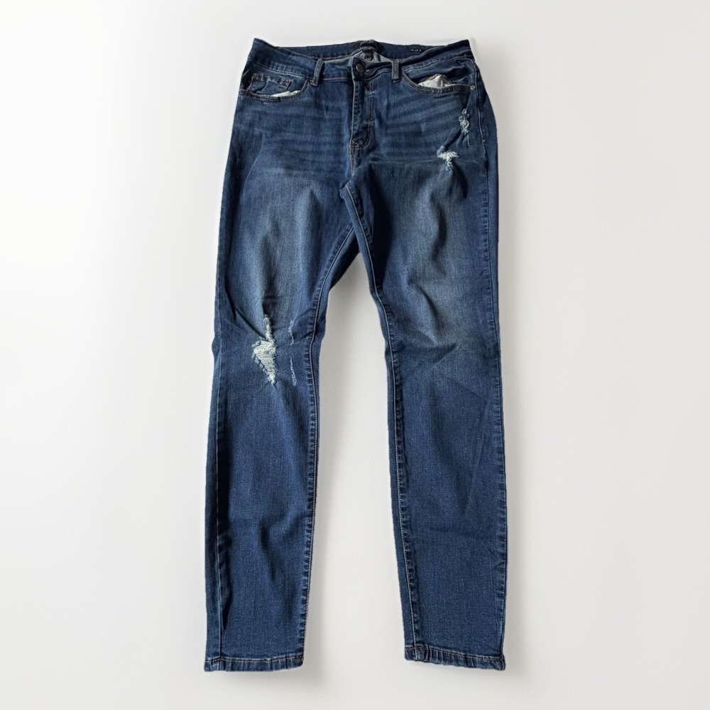 Judy Blue Jeans 14W Womens Skinny Denim Distressed Mid-Rise  JB8455